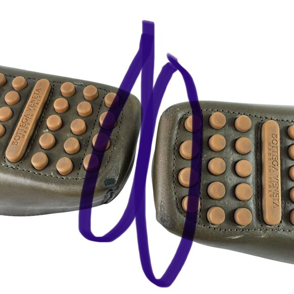 BOTTEGA VENETA Khaki Green Douglas Driver Loafers Intrecciato Woven 39.5- 6.5US - Picture 10 of 11